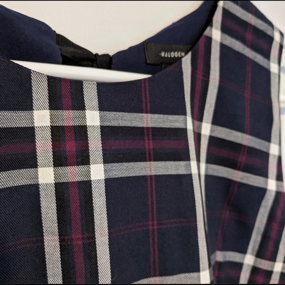 Halogen Plaid ruffled Peplum BlouseTop. Peplum Tank-Top-Tee Size: S Petite - Picture 7 of 8